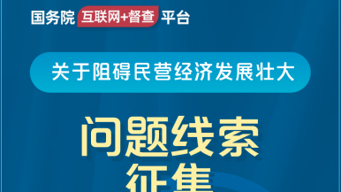 暴操老熟女国务院“互联网+督查”平台公开征集阻碍民营经济发展壮大问题线索